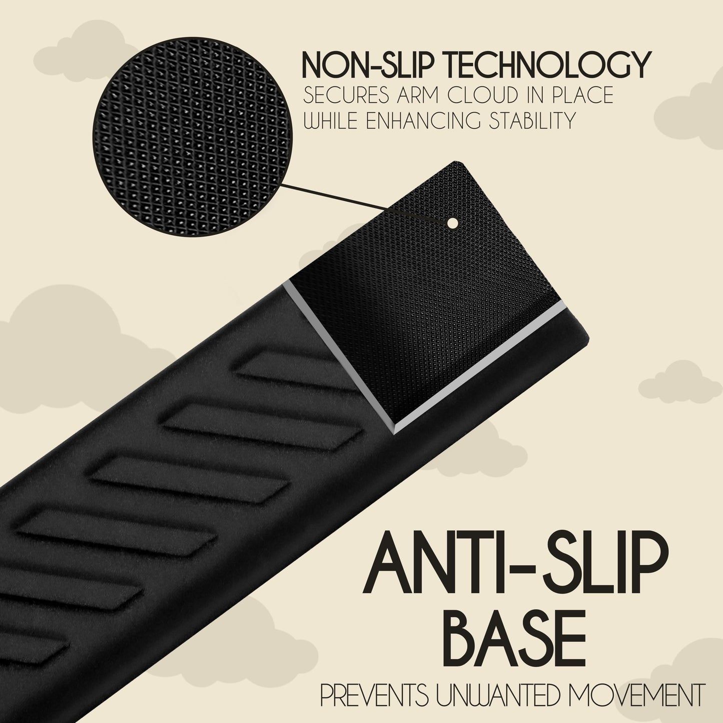 Extra Long Desk Arm Rest 28 Inch | Full Arm Memory Foam Support for Keyboard Wrist Rest & Forearm | No Slip Desk Edge Pad for Typing Work & Gaming | ArmCloud