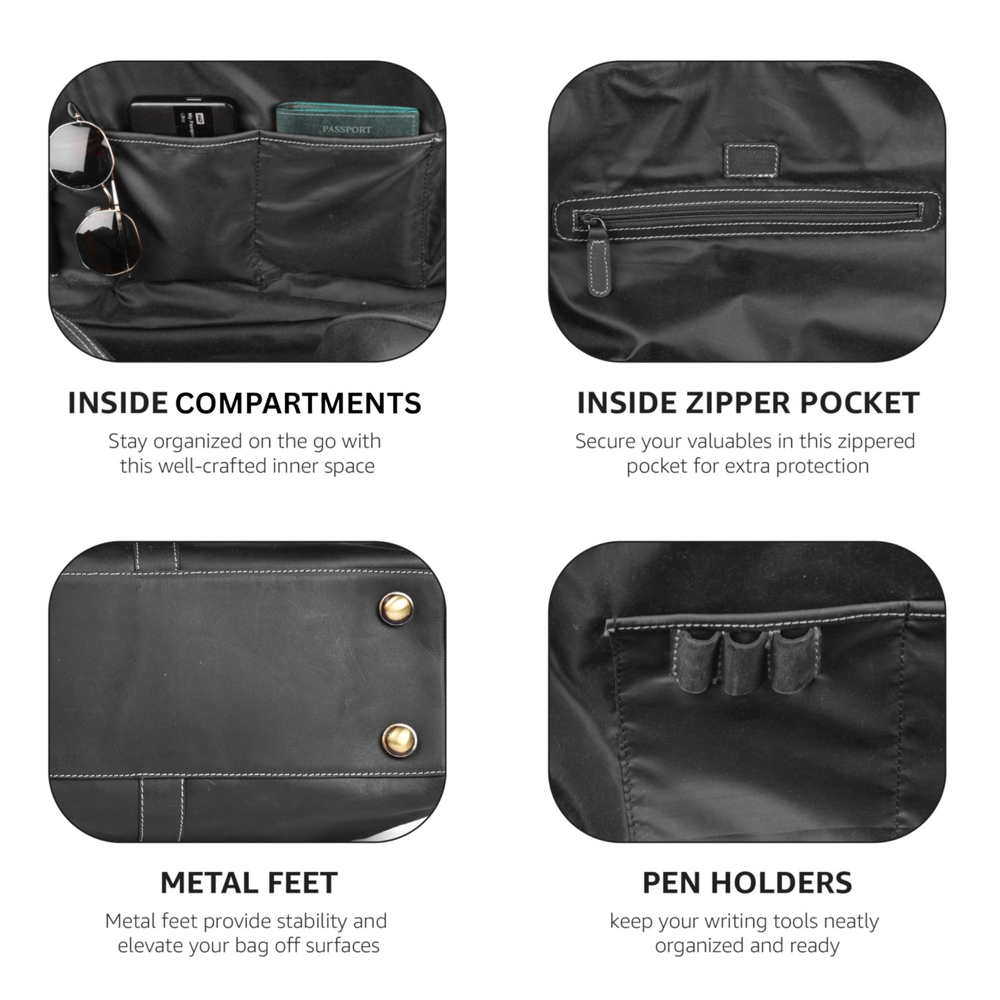 Leather Village Leather Duffel Bags for Men & Women-Stylish Travel Weekender Carry-On Sports Gym Overnight Luggage Bag - 20 Inch - Black