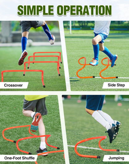Lineslife 10 Pcs 6" Agility Training Hurdles,Speed Training Hurdles - Includes Agility Hurdles,Soccer Training Equipment for Youth Adults