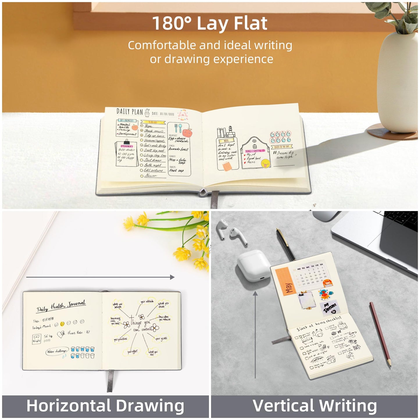 BOBO RABBIT 3 Pack Small Blank Journal Notebooks Pocket Size Unlined 100 GSM Paper Softcover Aesthetic Heart Mini Sketchbook Total 600 Pages No Line Plain Sketch book for Travelers Note Taking Journaling Drawing Sketching, 4"x4" Square