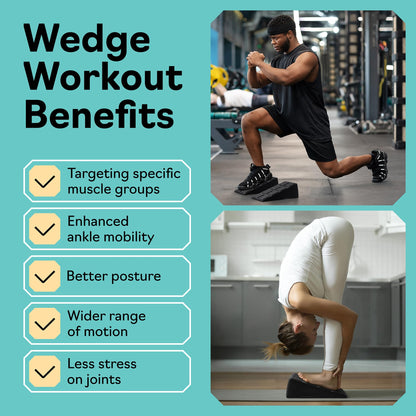 Squat Wedge Block Set of 3/5 - 960 LBS Capacity - Slant Board for Calf Stretching with 5 Stackable Angles - Calf Stretcher Slant Board - Workout Equipment - EPP Material for Exercise Equipment & Physical Therapy