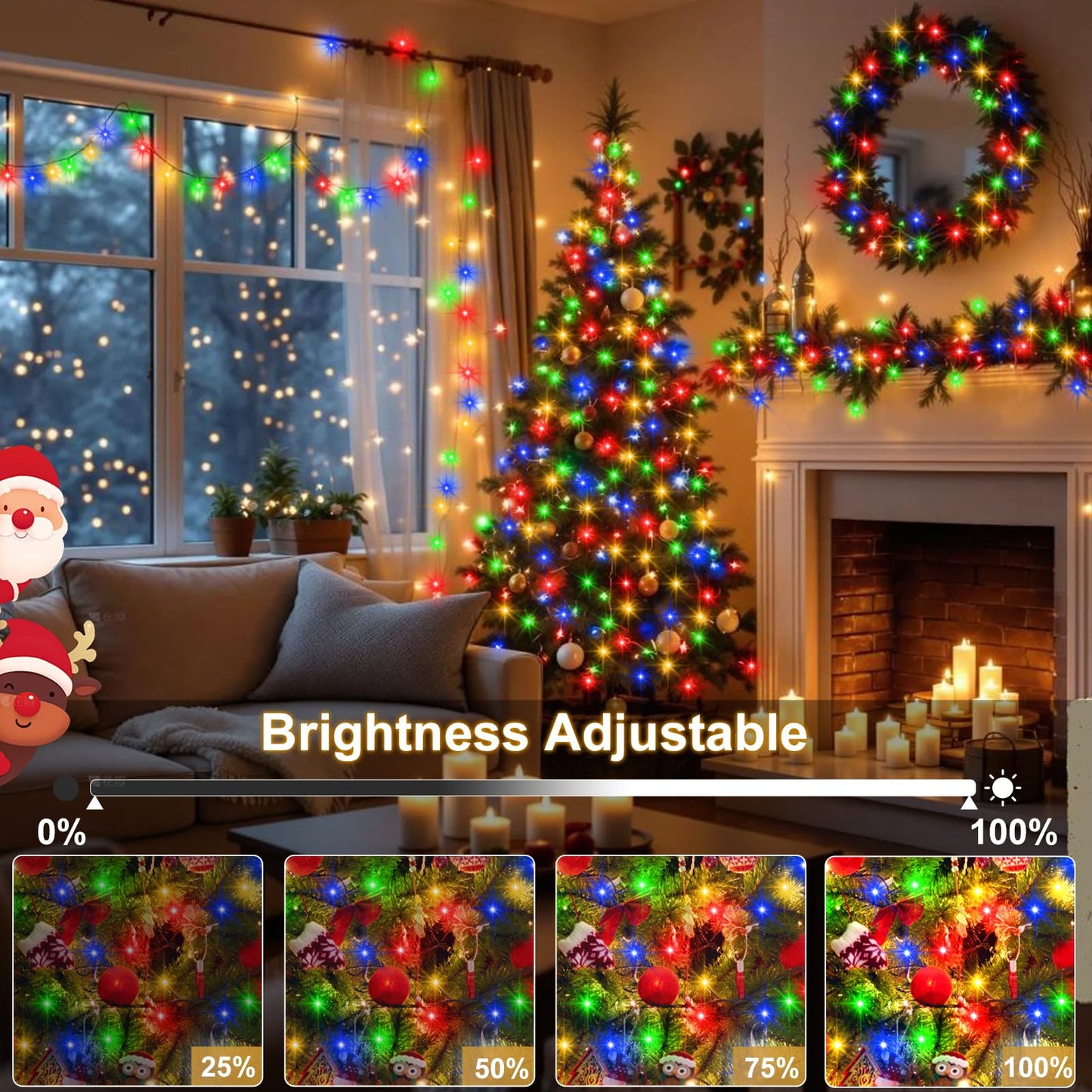 DBFAIRY 2Pack String Lights Battery Operated with Remote for Xmas,Multicolor 16.4ft