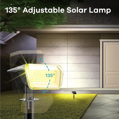 Linkind Solar Spot Lights Outdoor, 60 LEDs Solar Landscape Lights with 30% Conversion Rate and Waterproof IP67, Ideal for Outside, Garden, Yard, Pathway (6 Pack, Warm White)