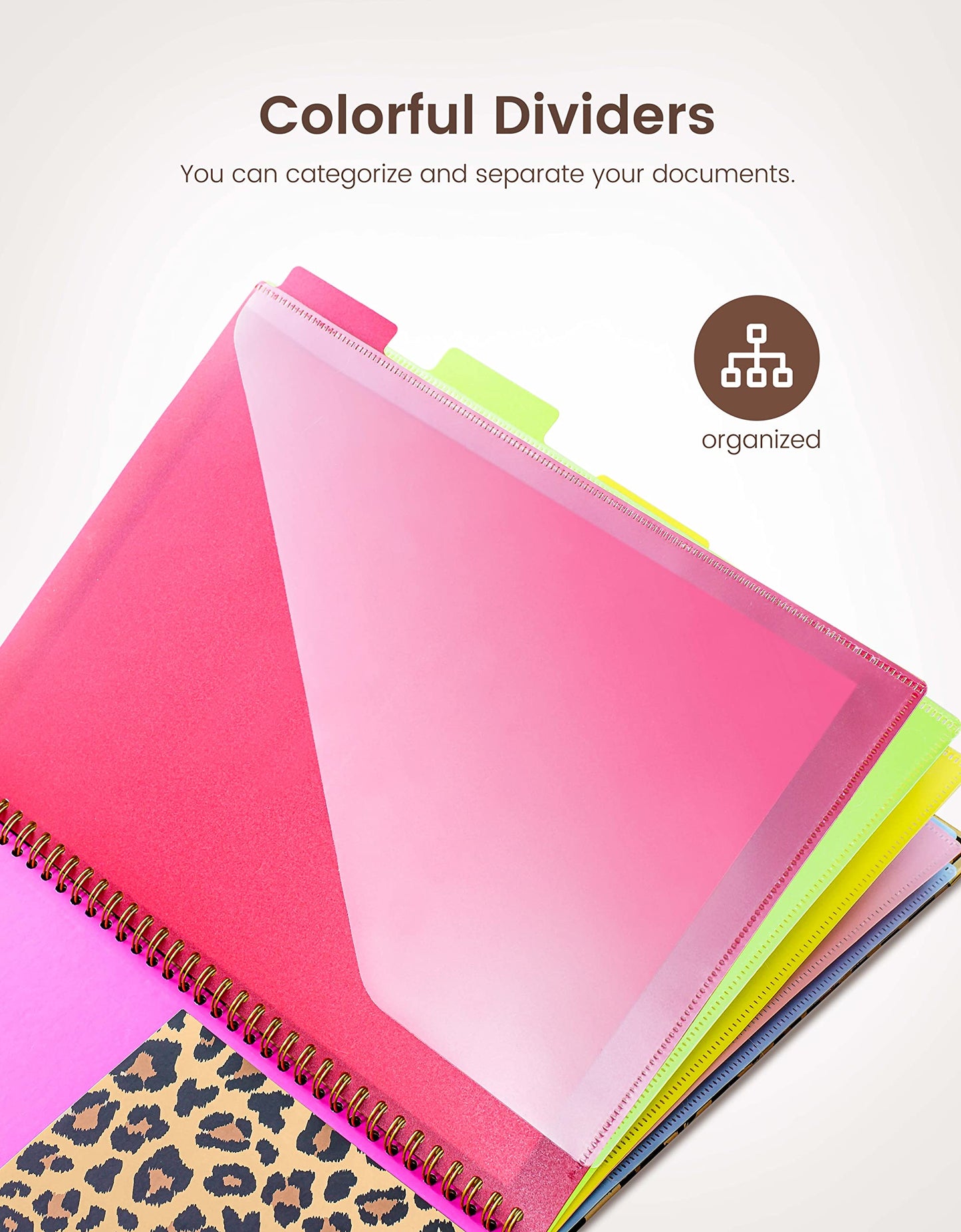 Mymazn Clipboard with Storage, Clipboards Folio with Refillable 11"x8.5" Legal Pads,5 Extra Folders with Storage 10 Pockets for Documents, Portfolio Binder with Pen Holder for Men Women (Leopard)