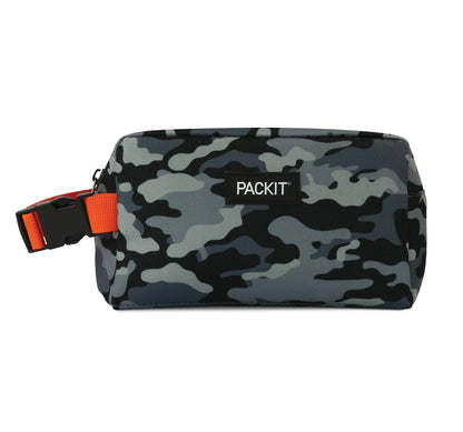 PackIt® Freezable Snack Box, Checked Out, Built with ECOFREEZE Technology, Collapsible, Reusable, Zip Closure with Buckle Handle, Designed For Work Snacks, Fresh Snacks On the Go, Adults, and All Ages