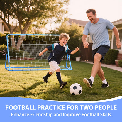 GarveeLife 6X4 Ft Adjustable Soccer Rebounder Net, Heavy Duty Soccer Rebound Net with Iron Frame, Rust Resistant, Football Training Equipment for Backyard/Field, Easy Assembly