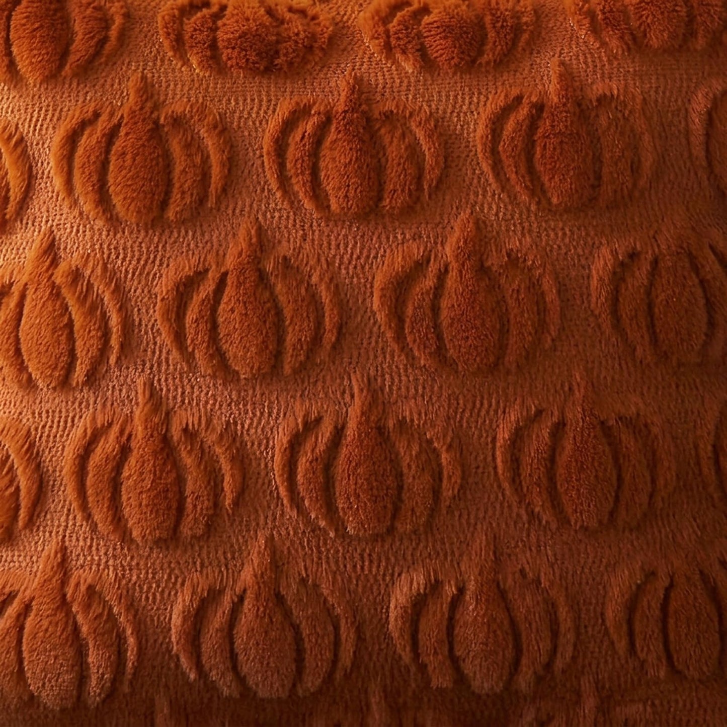 HDVUHKI Fall Pumpkin Throw Pillow Covers 18x18 inch Set of 4, Rust Red Autumn Thanksgiving Farmhouse Living Room Soft Fluffy Plush Faux Fur Wool Decorations for Sofa Couch Bed