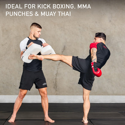 Elite Sports Muay Thai Kickboxing Training Pad for Kickboxing,MMA,Taekwondo,Karate. Ideal for Punches,Knees, and Kicks in Martial Arts Training (Solid White)
