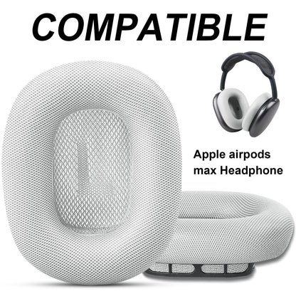 Premium Replacement Ear Cushions for Apple AirPods Max Headphone, Protein Leather Memory Foam Earpads (Leather-White)
