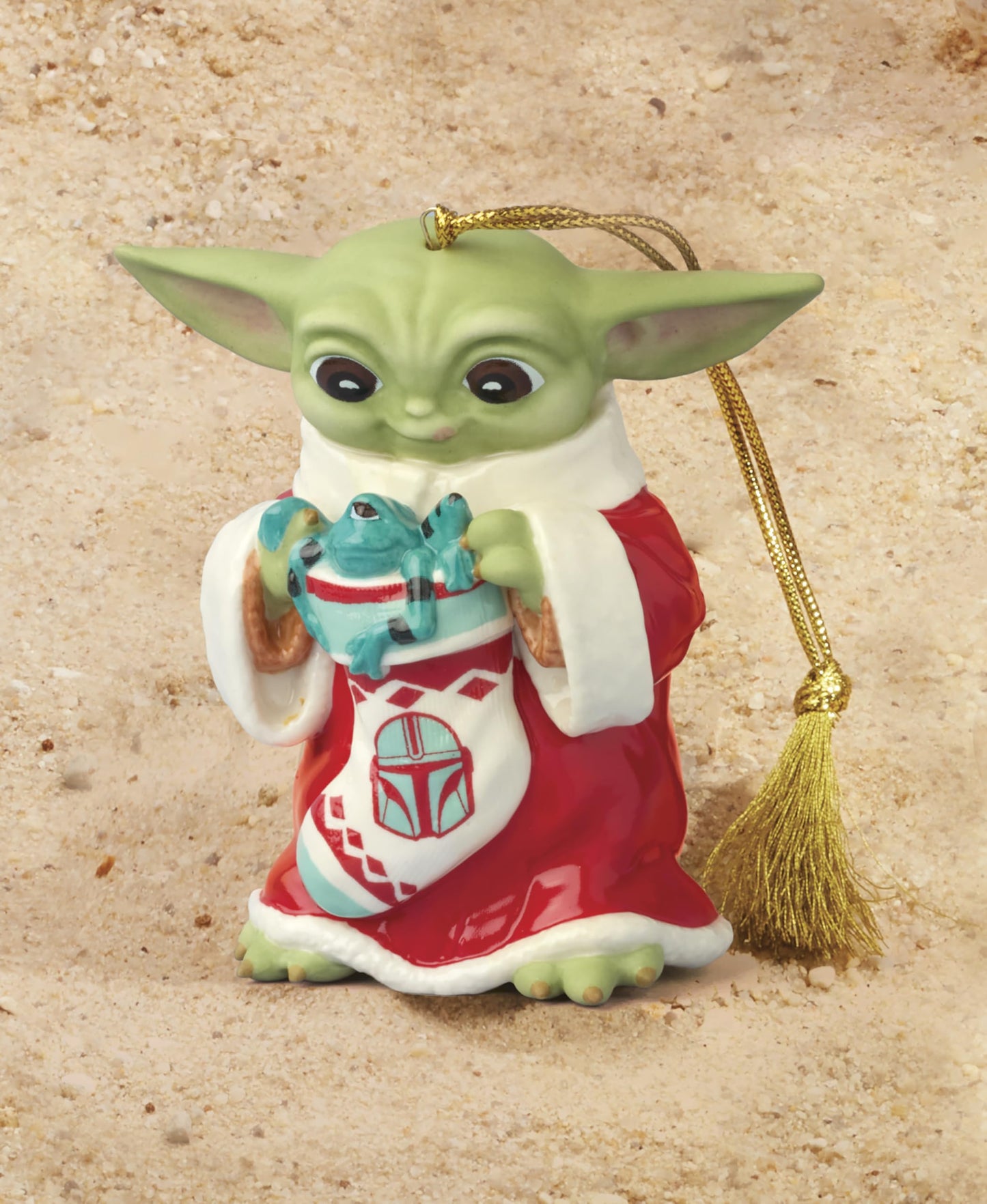 Lenox 897106 Holiday Grogu with Stocking Ornament, Christmas, Decorations