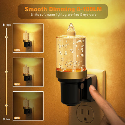 JandCase LED Night Light, Dimmable Night Lights Plug into Wall, Modern Nightlight with Auto On Off Light Sensor, 3000K Soft White Night Light 0-100LM Brightness for Bathroom Hallway Bedroom Decor