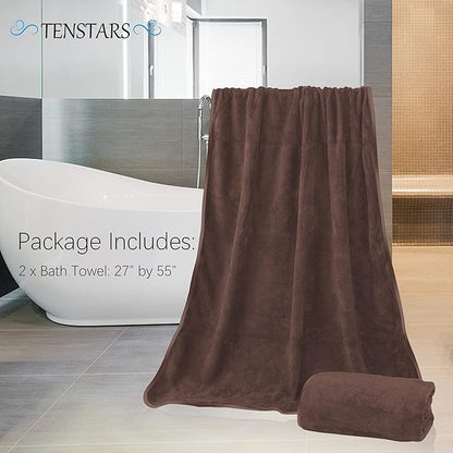 TENSTARS Silk Hemming Bath Towels
