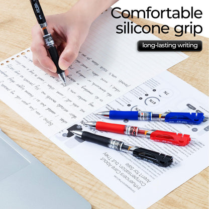 M&G 30 Pcs Gel Pens, 0.5mm Fine Point Gel Ink Pen, High Capacity Retractable Rollerball Pens, Gel Ink Pen with Soft Grip for Smooth Writing Office School (21 Black+6 Blue+3 Red)