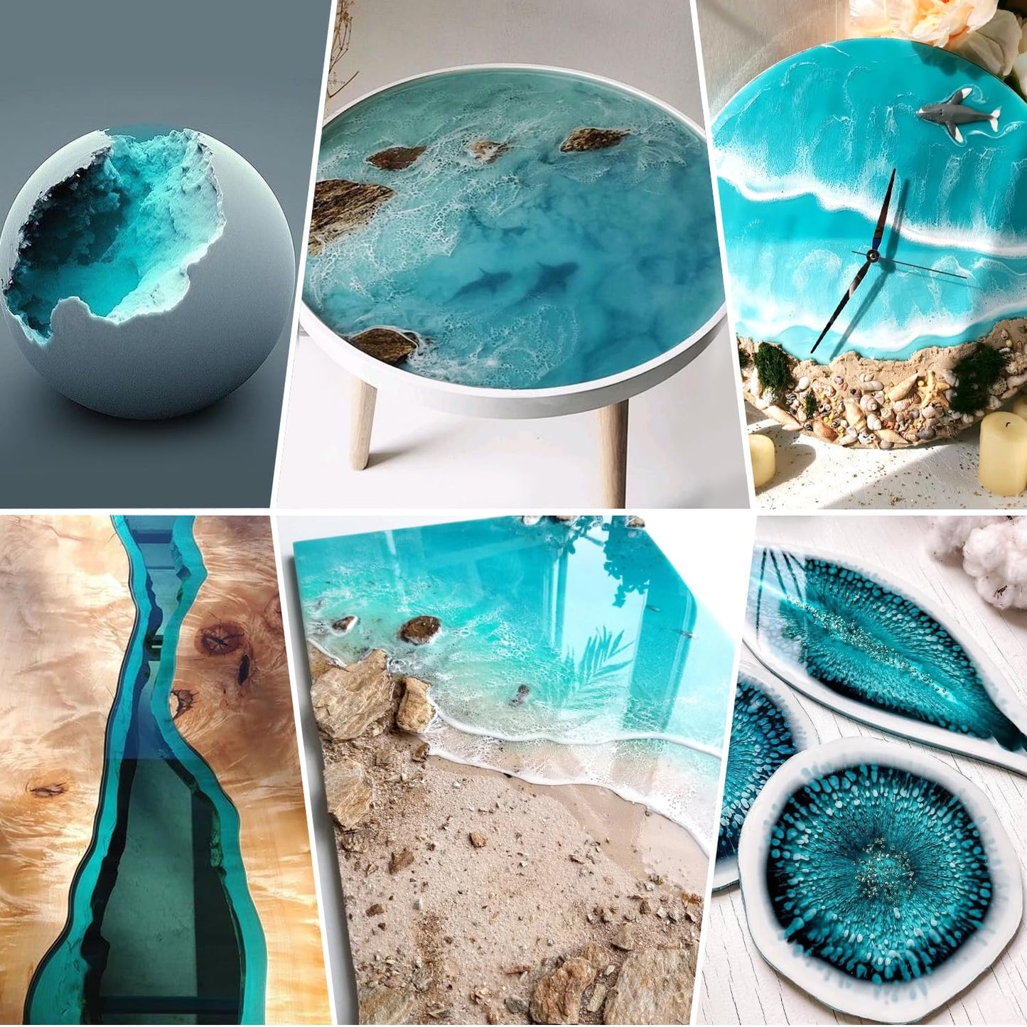 Epoxy Resin 2 Gallon Kit, Crystal Clear Epoxy Resin High Gloss, Easy Mix 1:1 Bubbles Free Art Resin for Coating and Casting, Countertop, Table Top, River Tables, Jewelry, Craft DIY, Molds
