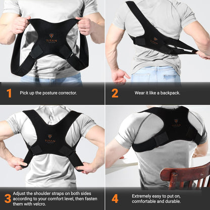 Premium Upper Back Brace for Men & Upper Back Brace for Women, Adjustable Posture Corrector, Upgraded Version, Back Brace for Alignment (L-XXL)