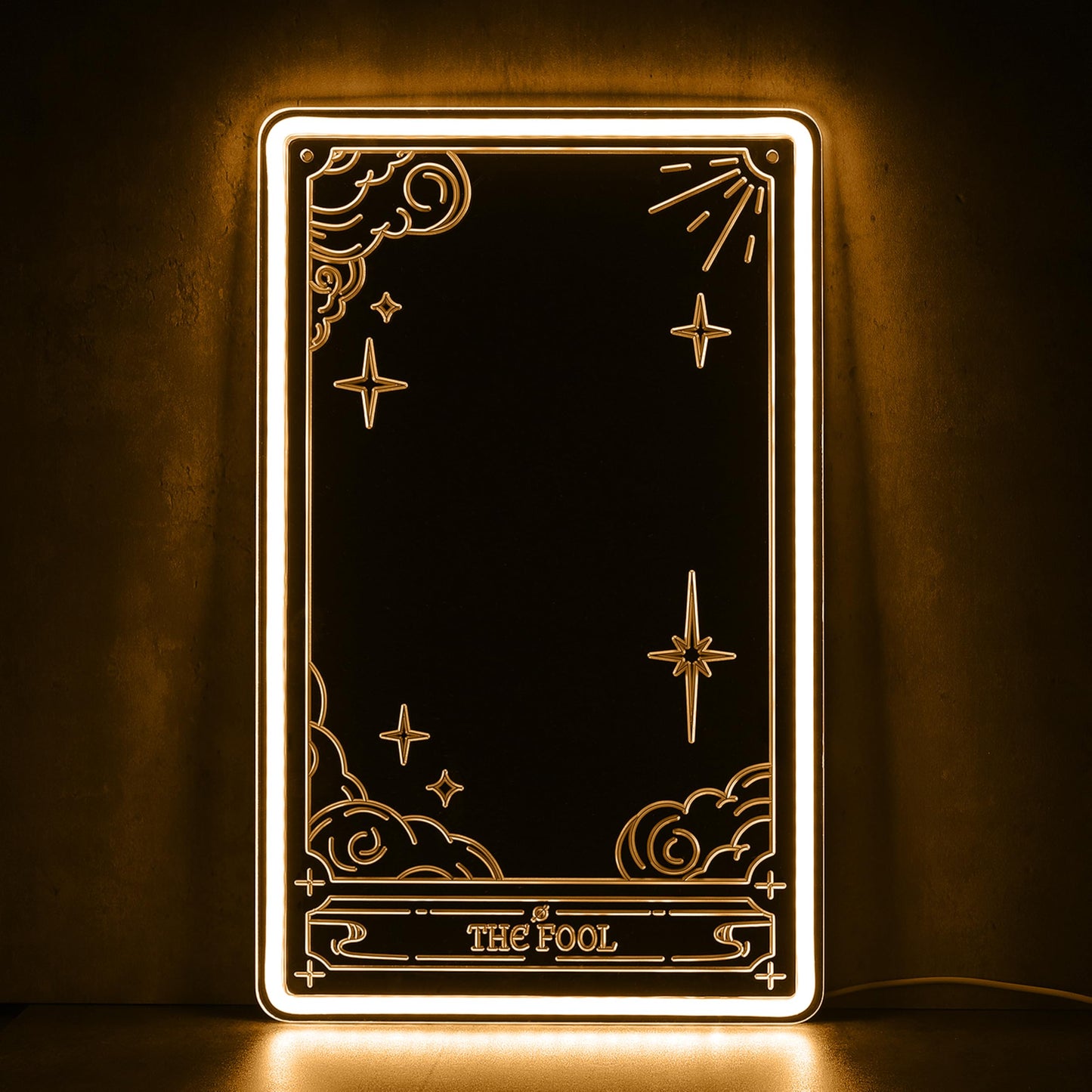 Kavaas Tarot Mirror Neon Sign -Warm White Mystical LED Neon Light for Occult Room Wall Decor, Witchy Art Spiritual Room Decor, Best Gifts for Fortune Teller, Tarot Enthusiast