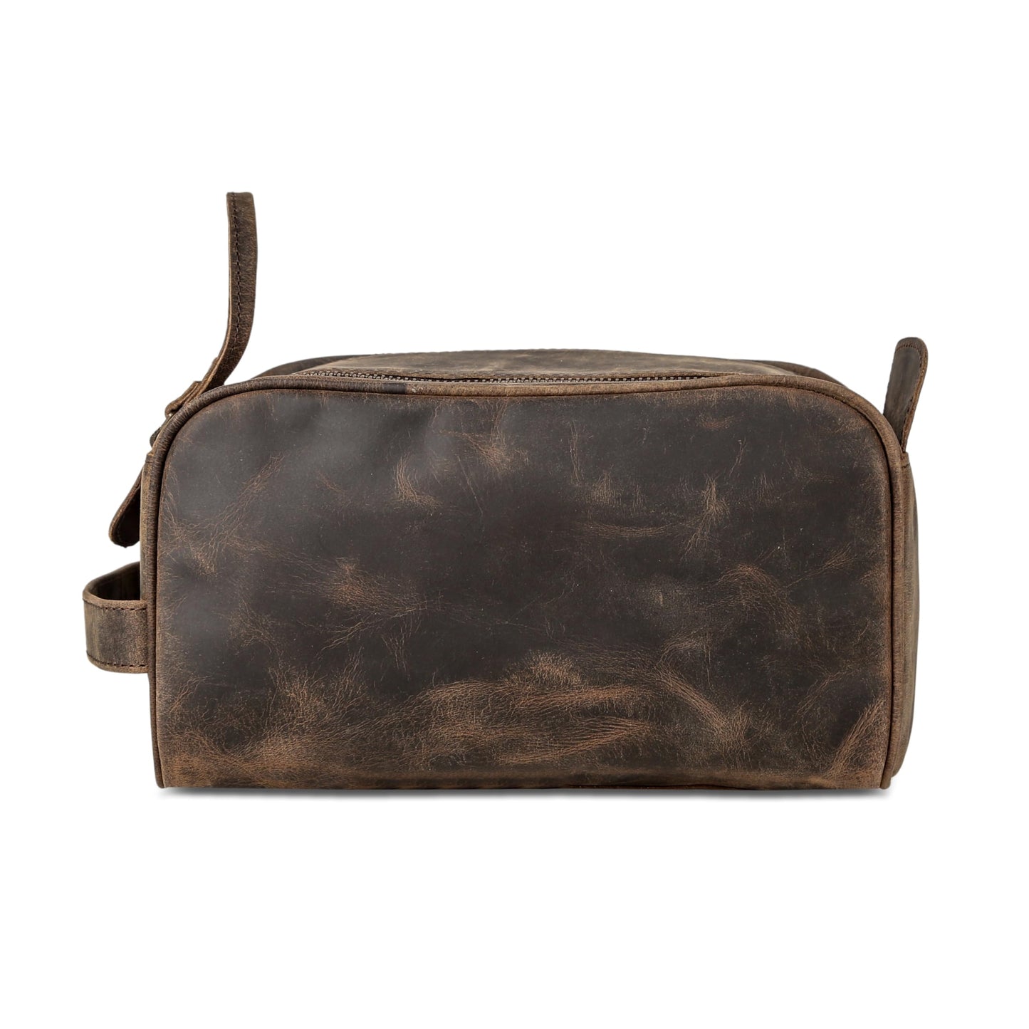 KomalC Travel Toiletry Bag – Premium Leather Dopp Kit for Men & Women with Water-Resistant Lining & Spacious Zippered Organizer
