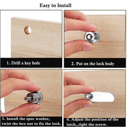 Litensh Thread Tubular Cam Lock 25mm, Mailbox Lock Cabinet Cylinder Lock for Door Drawer Cupboard Letterbox with Keys Alike (1, 25mm)