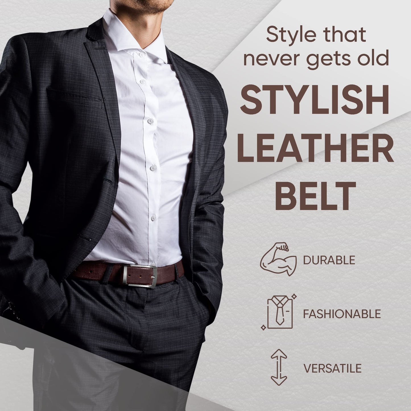 Prospero Comfort - Reversible Belts for Men, Italian Top-Grain Leather Belt for Men, 2-Toned Men’s Belts, Men’s Belt for Casual Wear, 35mm Dress Belt, Criss Cross Brown and Black Belt Men’s Size 32