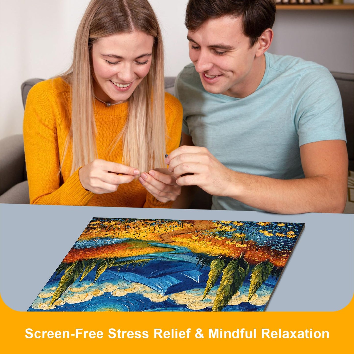 1000 Piece Van Gogh-Inspired Starry Night Jigsaw Puzzle for Adults