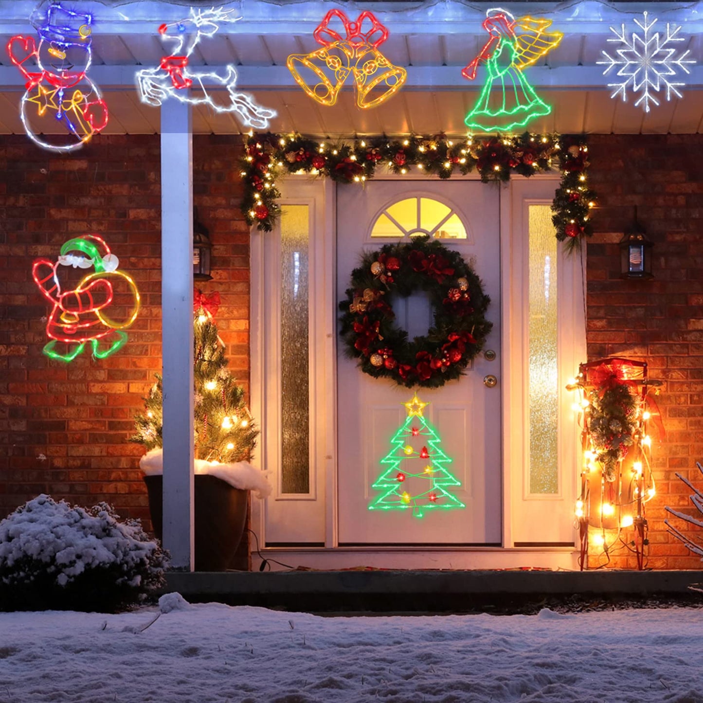 Pytopkto 16" Christmas Window Silhouette Lights Decorations