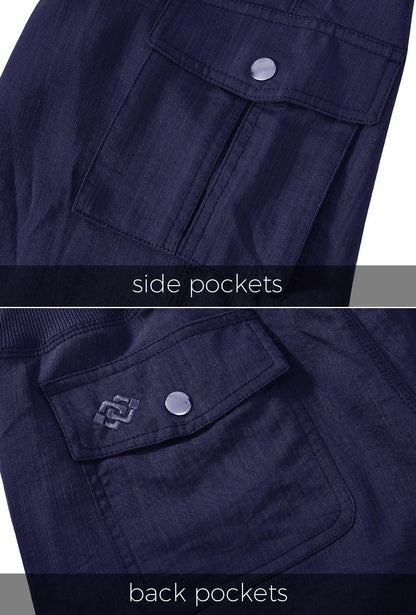 Hiking Cargo Shorts for Women Dry Fit Active Capri Pants for Camping with Pockets Navy XX-Large