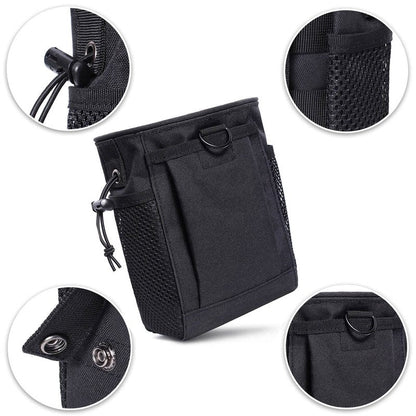 Haafoo Dump Pouch Molle - Tactical Drawstring Magazine Pouch, Molle Ammo Bag, Adjustable Military Utility Belt Holster Molle Dump Bag 2 Pack-Black