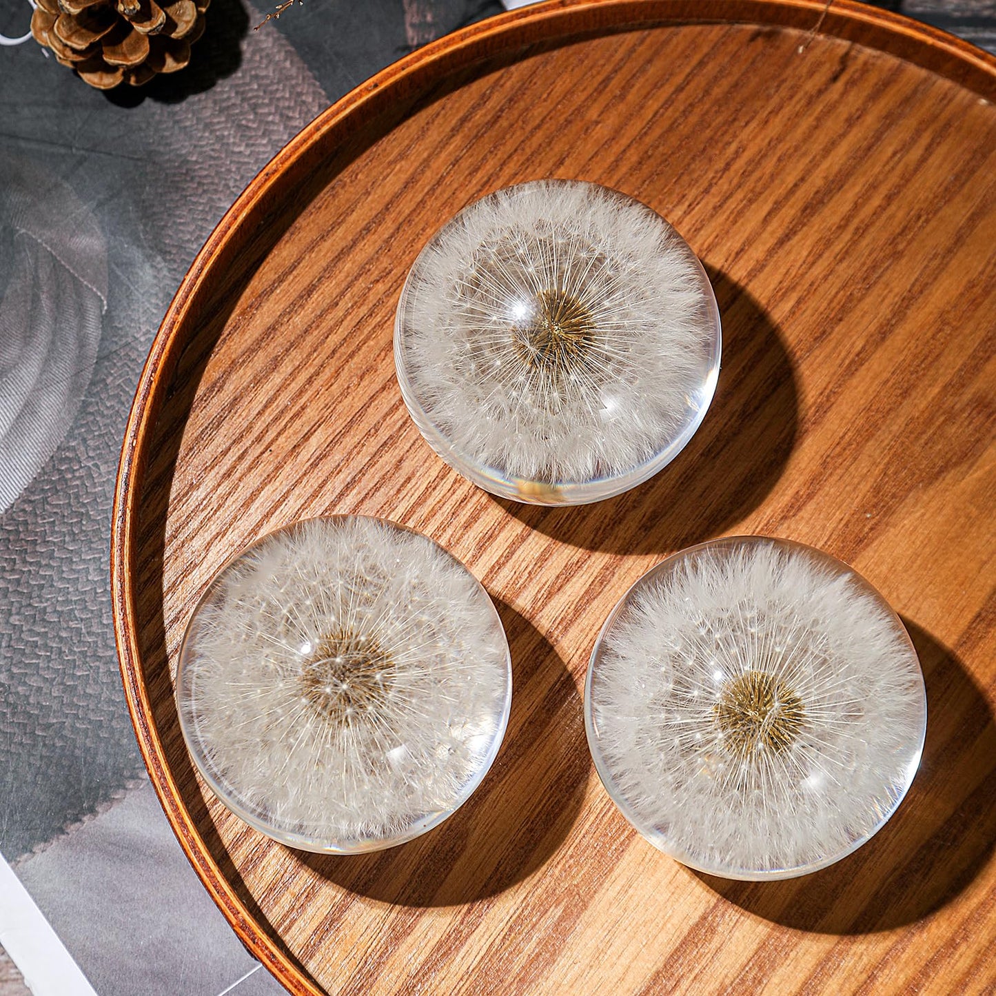 1st Heaven Dandelion Paperweight – Real Dandelion in Crystal Glass Ball, Unique Gift & Home Office Decor, Symbol of Luck, Hope, and Wishes for Birthday, Graduation, Wedding