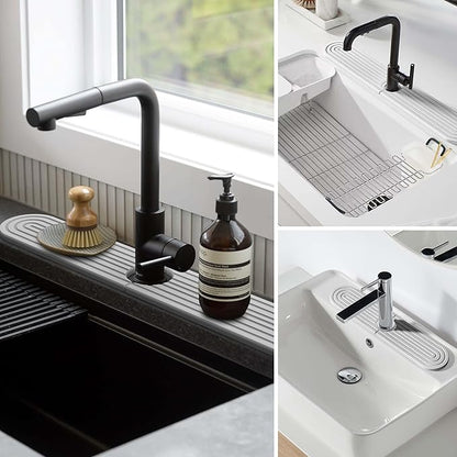 Stone Faucet Mat for Kitchen Sink – Diatomite Fast-Drying Stone Tray, Faucet