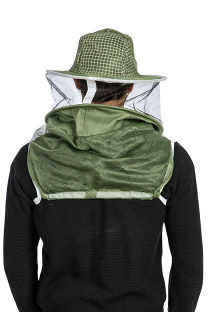 Massive Bee Store Three Layer Ventilated Beekeeping Veil in Round (3-Layer Hat, Olive Green)