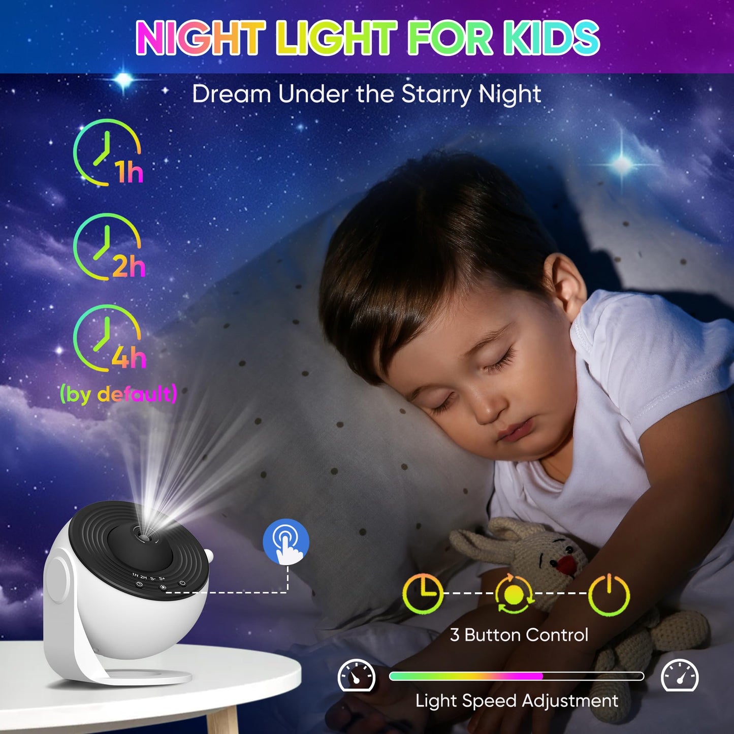 FlyLily Galaxy Projector, 13 in 1 HD Planetarium Star Projector for Bedroom, 360 Rotating Star Light with Adjustable Knob and Timer for Kids, Ceiling, Gifts, Room Decoration