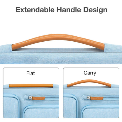 MOSISO 360 Protective Laptop Case 14 inch, 14 inch Laptop Sleeve Compatible with HP Lenovo Dell ASUS Acer, HP, Dell Latitude, Lenovo, Side Open Carrying Case with 4 Zipper Pockets&Handle, Air Blue