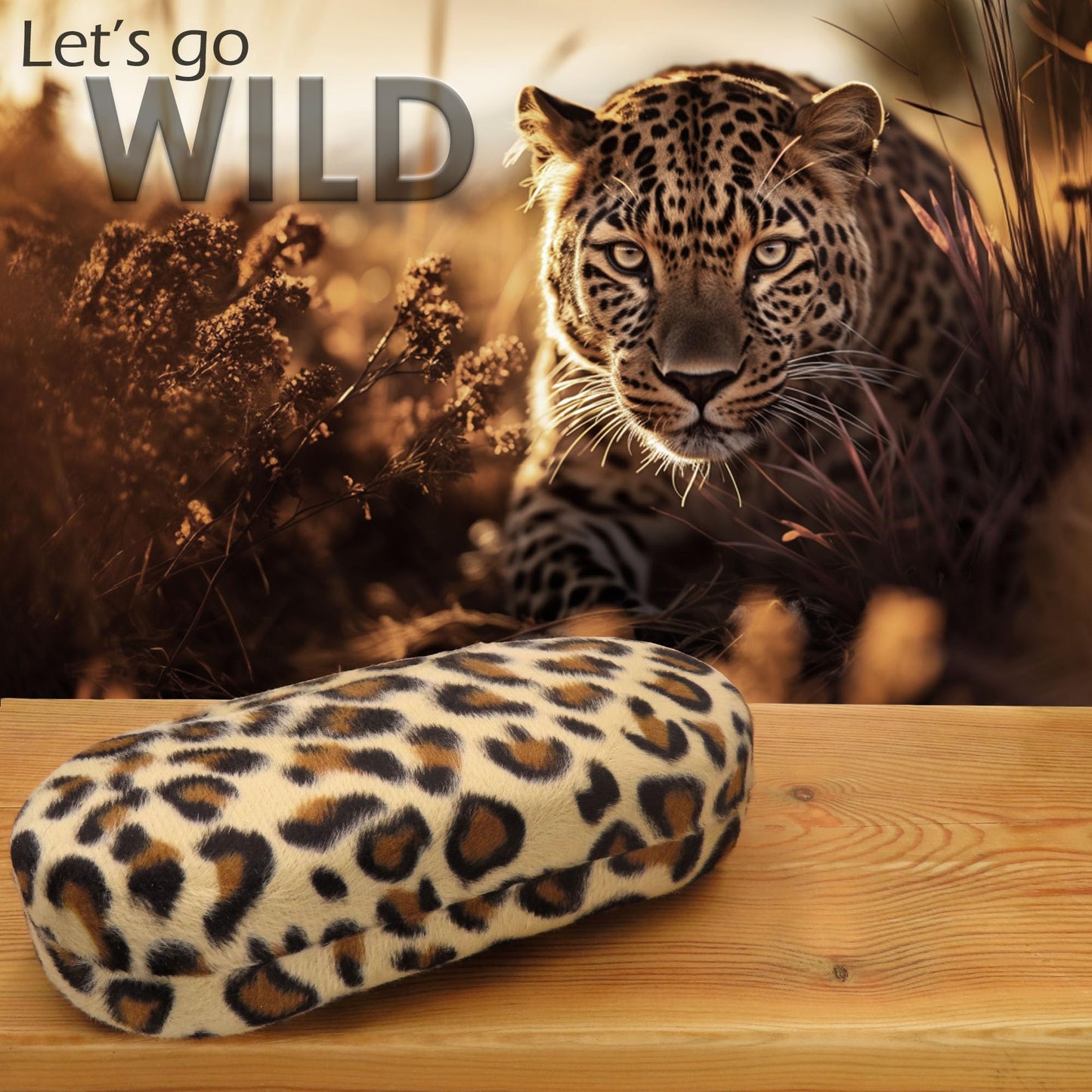 MyEyeglassCase - Premium Leopard Animal Print Hard Shell Sunglass Case with Microfiber Pouch & Cleaning Cloth - Glasses Case - Medium to Large Eyeglass Case for Men and Women (AS87 Leopard white)