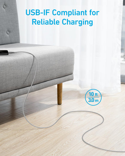 Anker USB A to USB C Cable, Charger Cord (2 Pack, 3FT), for iPhone 17 Series,Samsung Galaxy Note 10/S10+ S10, LG V30 (Black)