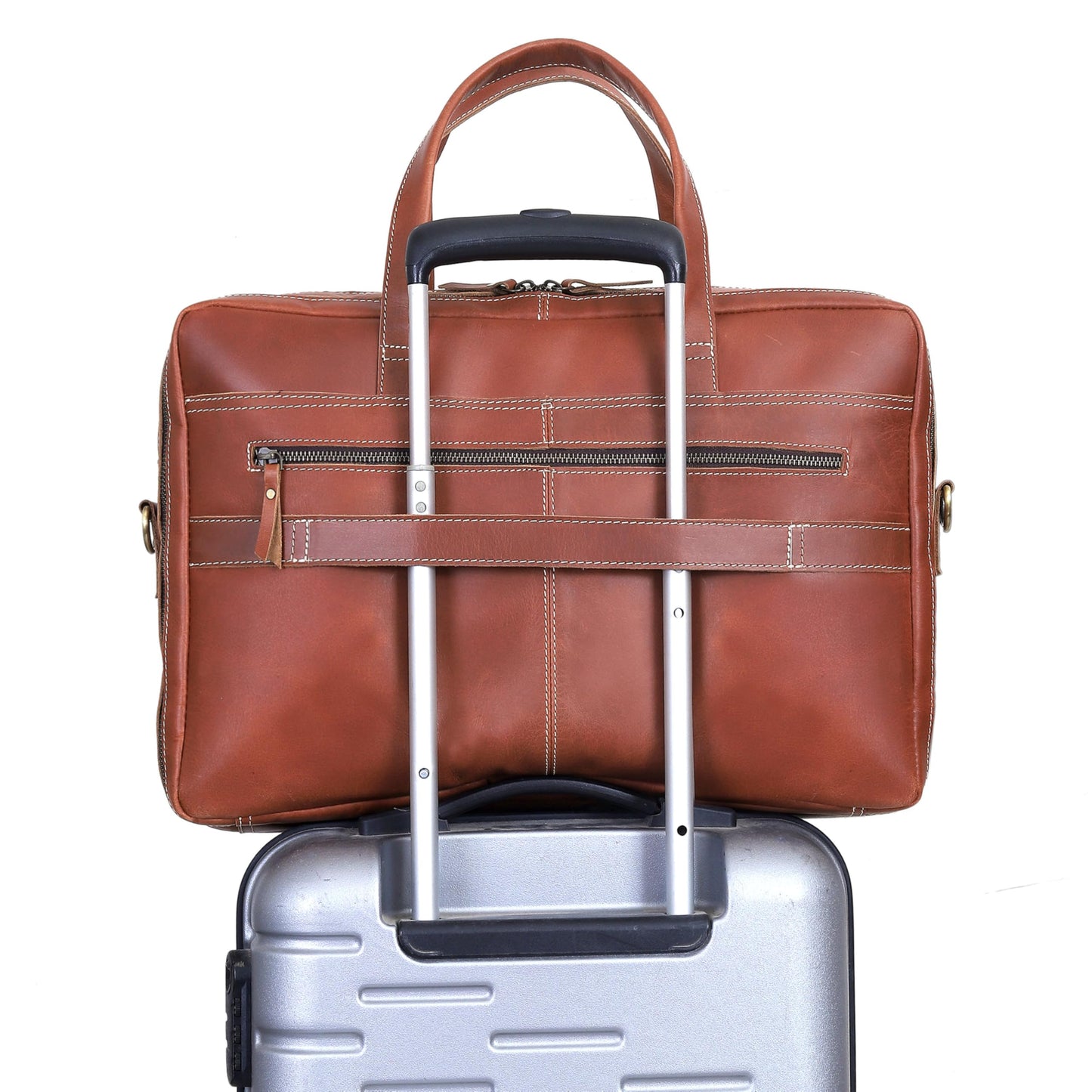 18 Inch Full Grain italian Leather Briefcase for Men, Top Choice Gifts, Handcrafted Laptop Bag (TAN) (18 inch)