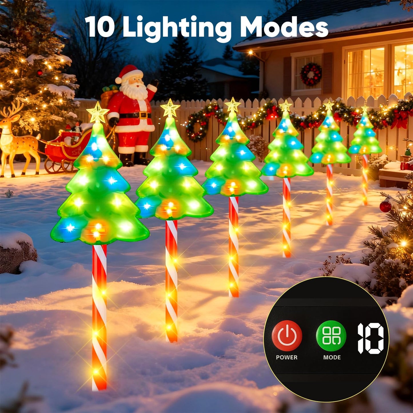 Christmas Solar Lights Outdoor Pathway: 6 Pack 25inch Solar Christmas Decorations Outdoor, Solar-Powered Xmas Tree Candy Cane Lights Outside for Yard Garden Walkway Driveway Christmas Decor