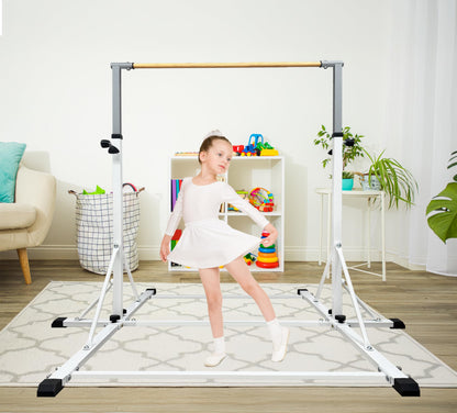 86 York Gymnastics Bar for Kids Ages 3-20, 5FT Base Length, 42" to 63" Adjustable Height, Horizontal Bar, Kip Bar for Gymnast, Gymnastic Training Equipment for Home, Gym Center