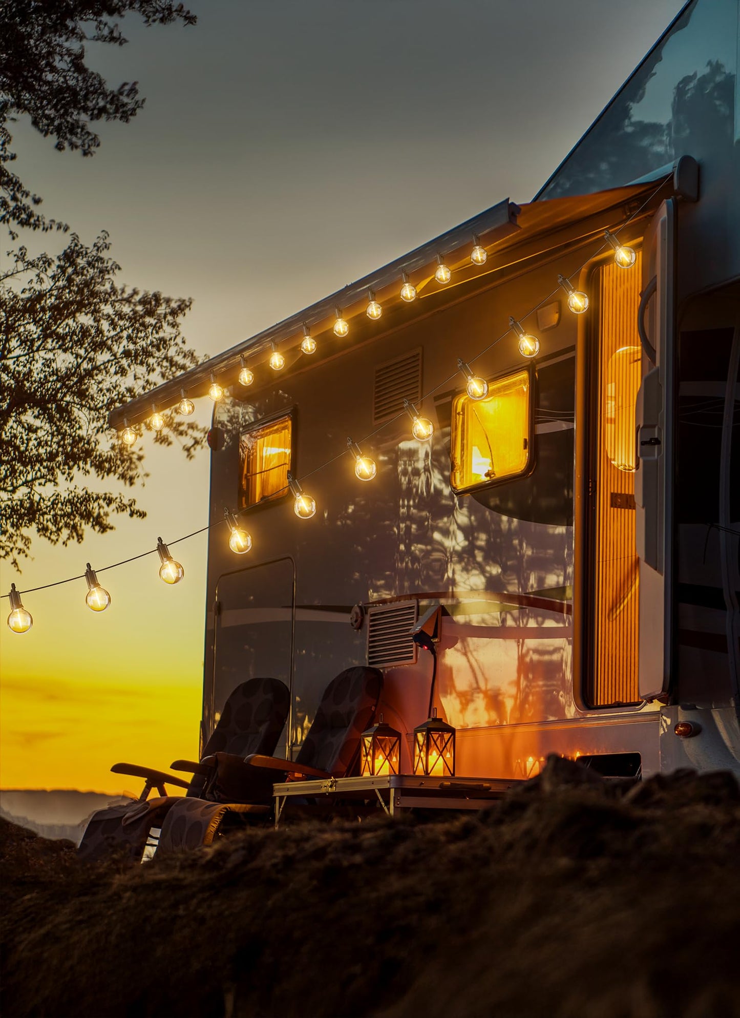 Brightown Outdoor String Lights 69 Feet G40 Globe Patio Lights with 32 Edison Shatterproof Bulbs(2 Spare), Waterproof Connectable Hanging Christmas Light for Backyard Porch Balcony Party Xmas Decor
