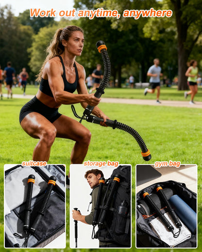 Ropeless Battle Ropes- Adjustable Portable Low-Impact Workout Equipment for Home Gym, Fitness Equipment for HIIT, Cardio & Muscle Training, Fat Burning for Men, Women & Fitness Enthusiasts (Black)