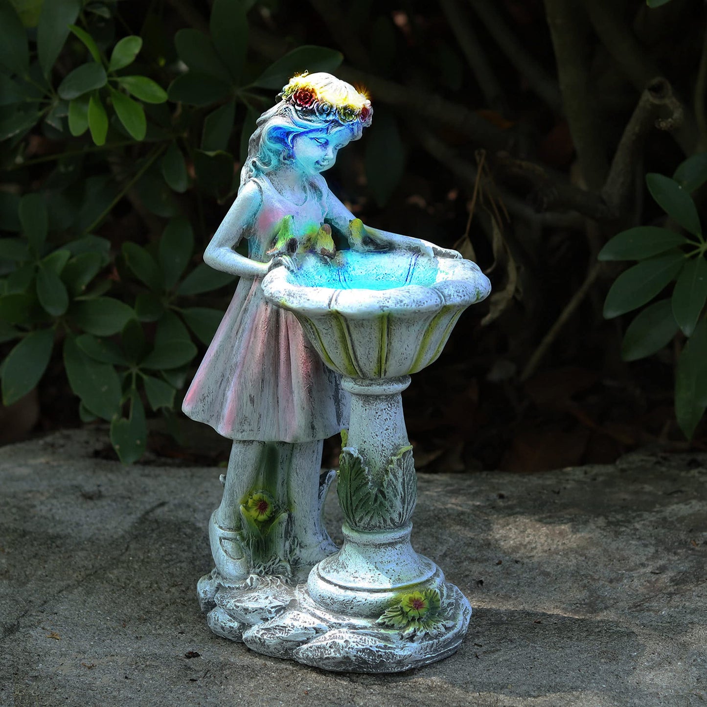 Voveexy Fairy Garden Statue, Solar Garden Angel Figurine Outdoor Decoration Waterproof Angel Sculpture for Patio Yard Lawn Porch Art Ornament Christmas Birthday Gift