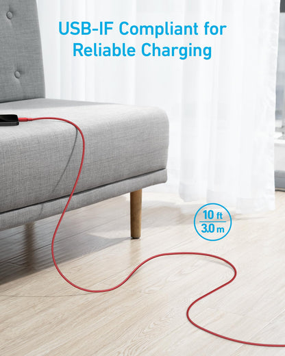 Anker USB A to USB C Cable, Charger Cord (2 Pack, 3FT), for iPhone 17 Series,Samsung Galaxy Note 10/S10+ S10, LG V30 (Black)