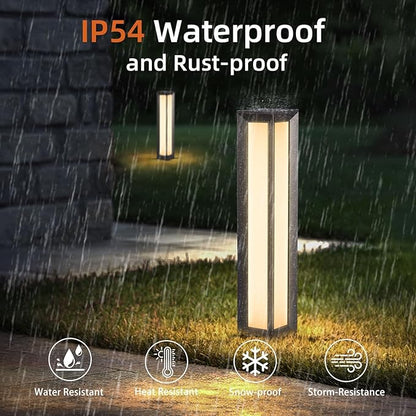 Outdoor Pathway Lights Wired, 31.5" Bollard Lights, Modern 3000K Landscape Path Lighting, Commercial LED Driveway Light, Waterproof Floor Lamp for Outside Patio Garden Yard Walkway Sideway