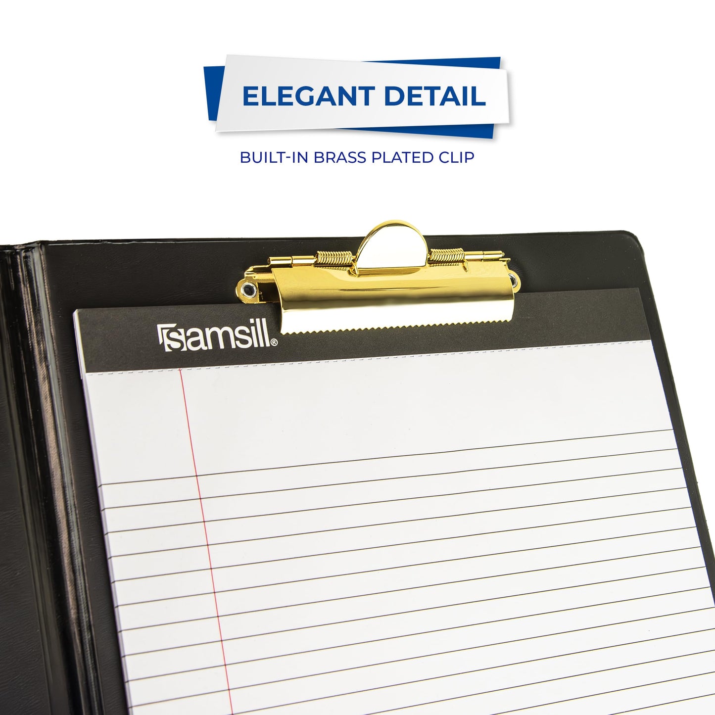 Samsill Value Padfolio with Clipboard and Letter-Size Writing Pad, Black, 9.25 x 13 Inch