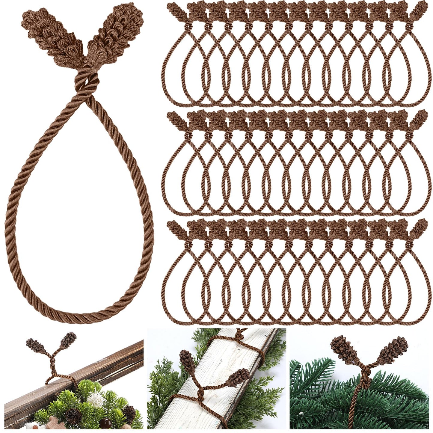 Shappy 36 Pieces Christmas in July Garland Ties for Banister Christmas Decorative Reusable Flexible Twist Ties for Garland Staircase Home Summer Decoration Holiday Craft Wrapping