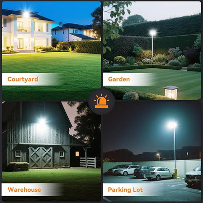 300W LED Outdoor Flood Light, 30000LM Super Bright Stadium Light, 6000K Daylight White, IP66 Waterproof 3 Heads Adjustable Outdoor Floodlights for Backyard, Court, Garden