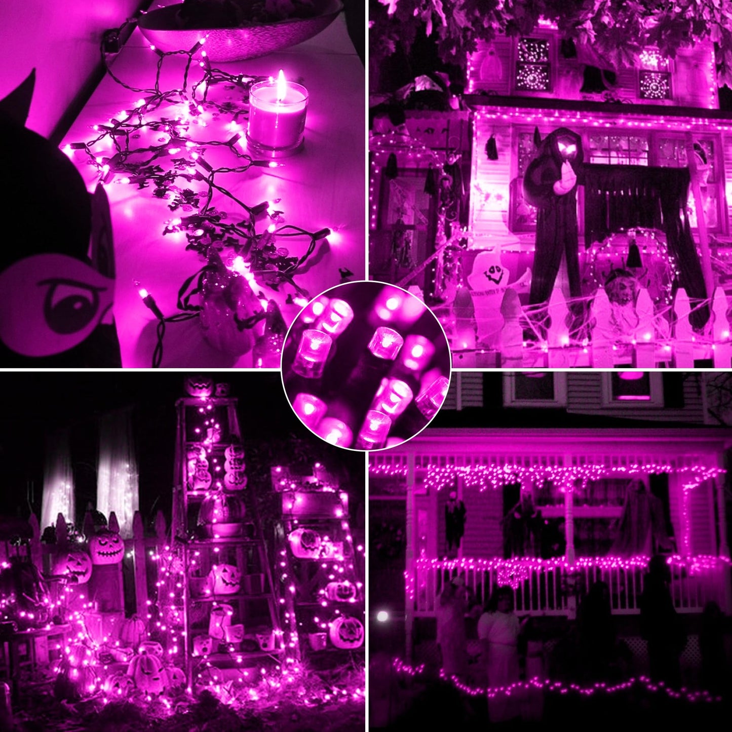 kemooie 500 LED Pink Valentines Day Lights,164 FT String Lights Outdoor Plug in Waterproof with 8 Twinkle Modes for Indoor Outdoor Bedroom, Yard, Wedding, Valentines Day Decoration
