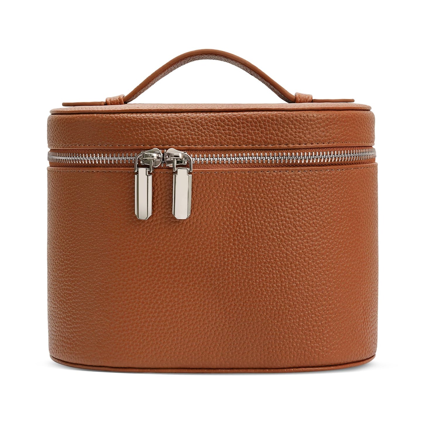 idoltimes Cosmetic Case, Leather Makeup Bag, Portable Handheld Makeup Case, Detachable Compartments
