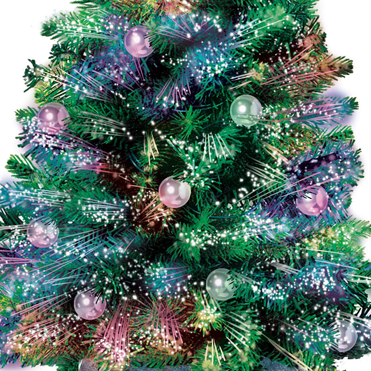 The Bradford Exchange Thomas Kinkade Holiday Sparkle Color-Changing Fiber-Optic Tabletop Christmas Tree