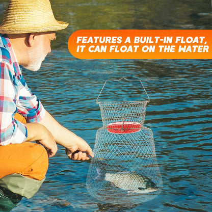 weyleity 2 Pack Floatable Galvanized Steel Wire Fish Basket