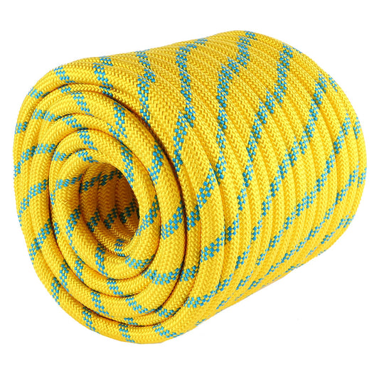 1/2in x 120ft Arborist Rope – 9000lb Breaking Strength Static Climbing Line, Polyester Bull Rope for Tree Care, Canopy Access & Rigging
